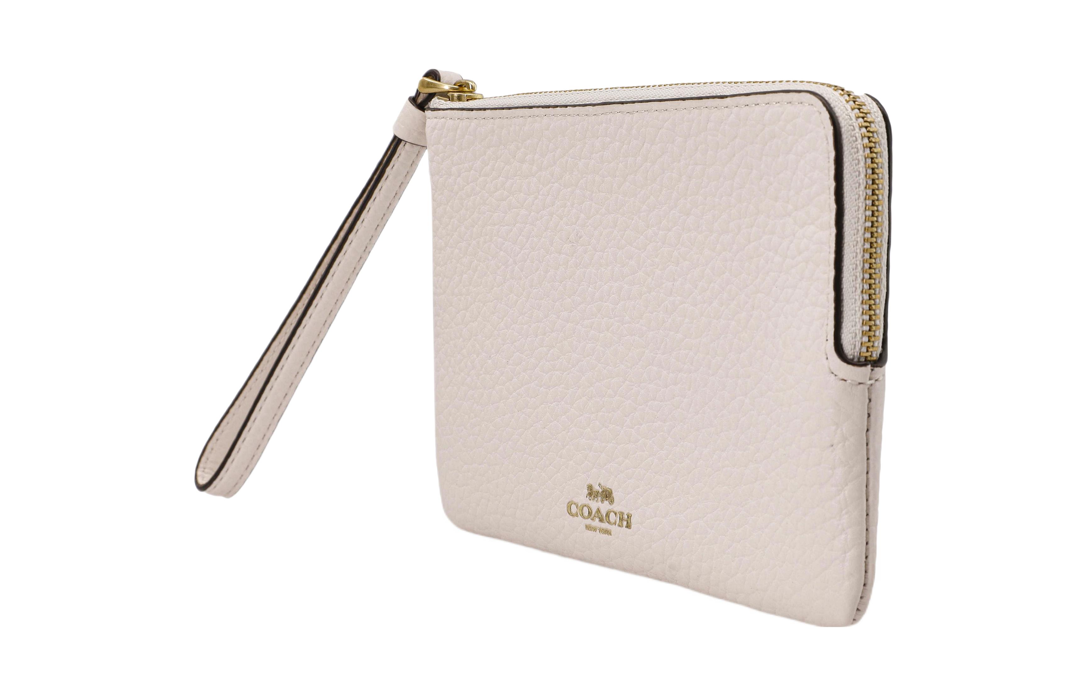 

COACH Кошелёк на молнии из тиснёной кожи с монетницей женский белый мел