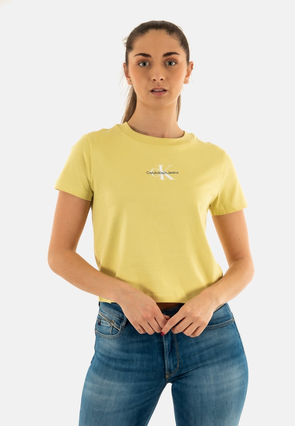 

Футболка с принтом Calvin Klein Jeans, желтый
