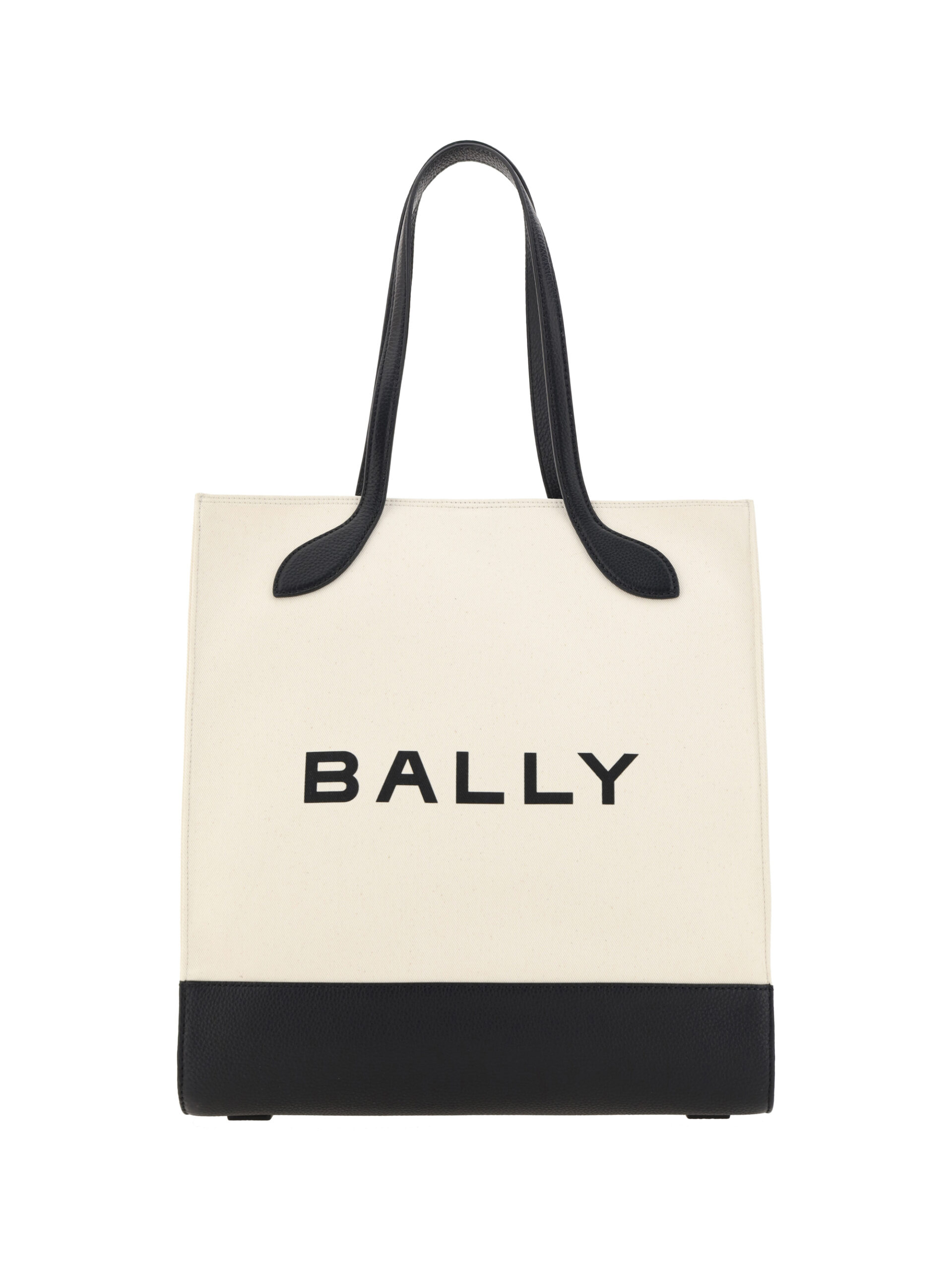 

Шикарная однотонная кожаная сумка-тоут Bally, черно-белый