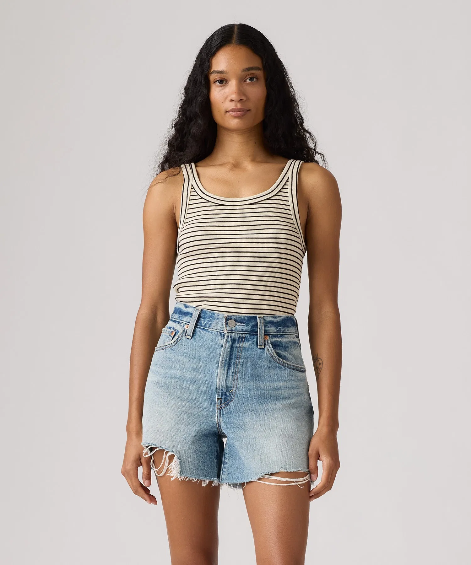 Женский хлопковый топ-майка Levi's с логотипом белый