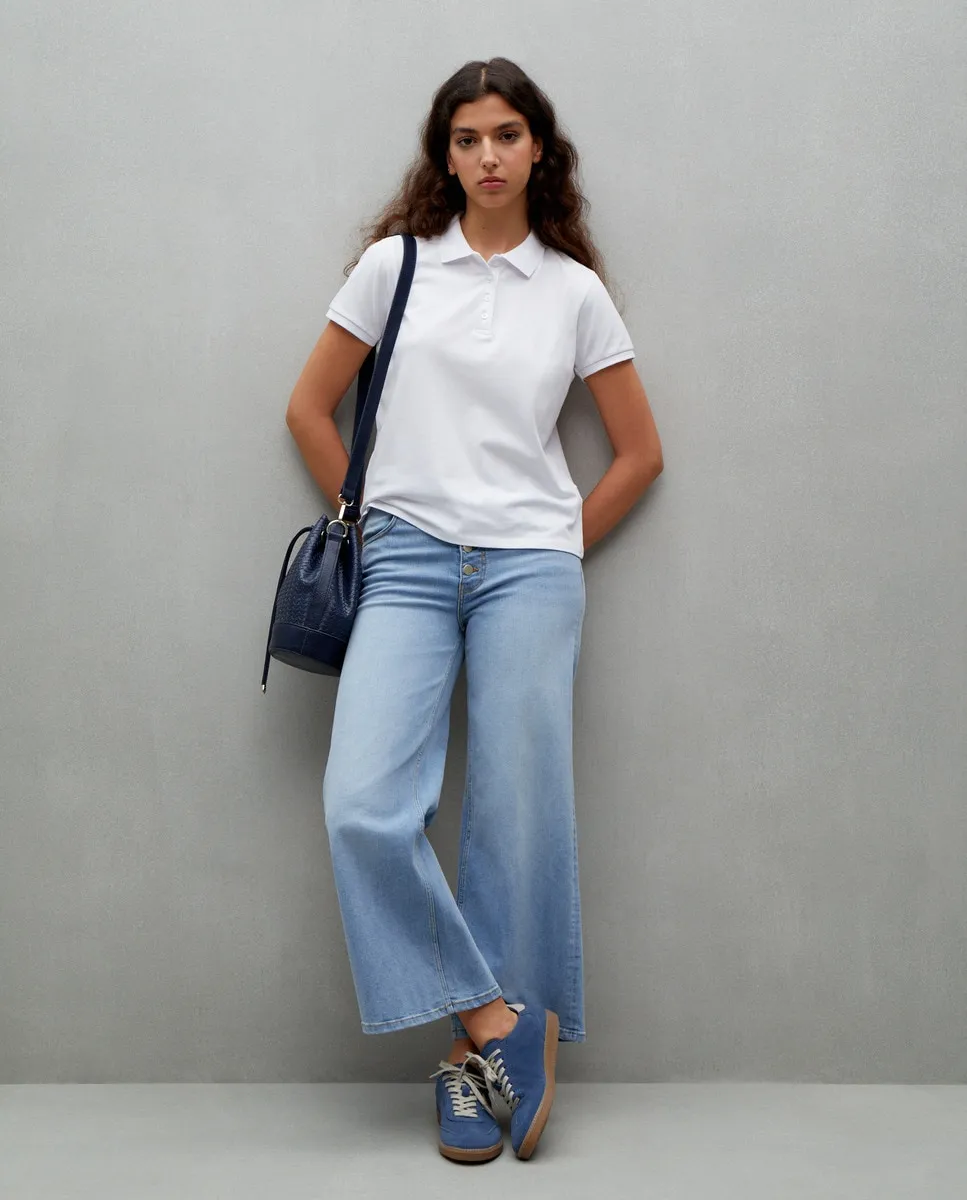 

Обычная женская рубашка поло с коротким рукавом Easy Wear, белый