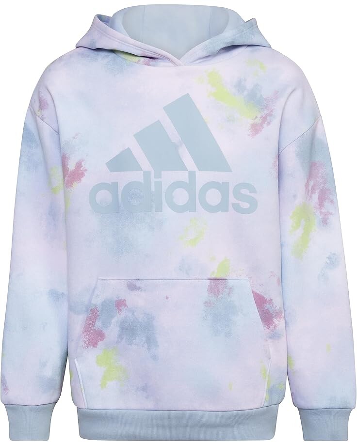 

Пуловер adidas Kids All Over Print Fluidity Cotton Hooded Pullover, цвет Light Blue