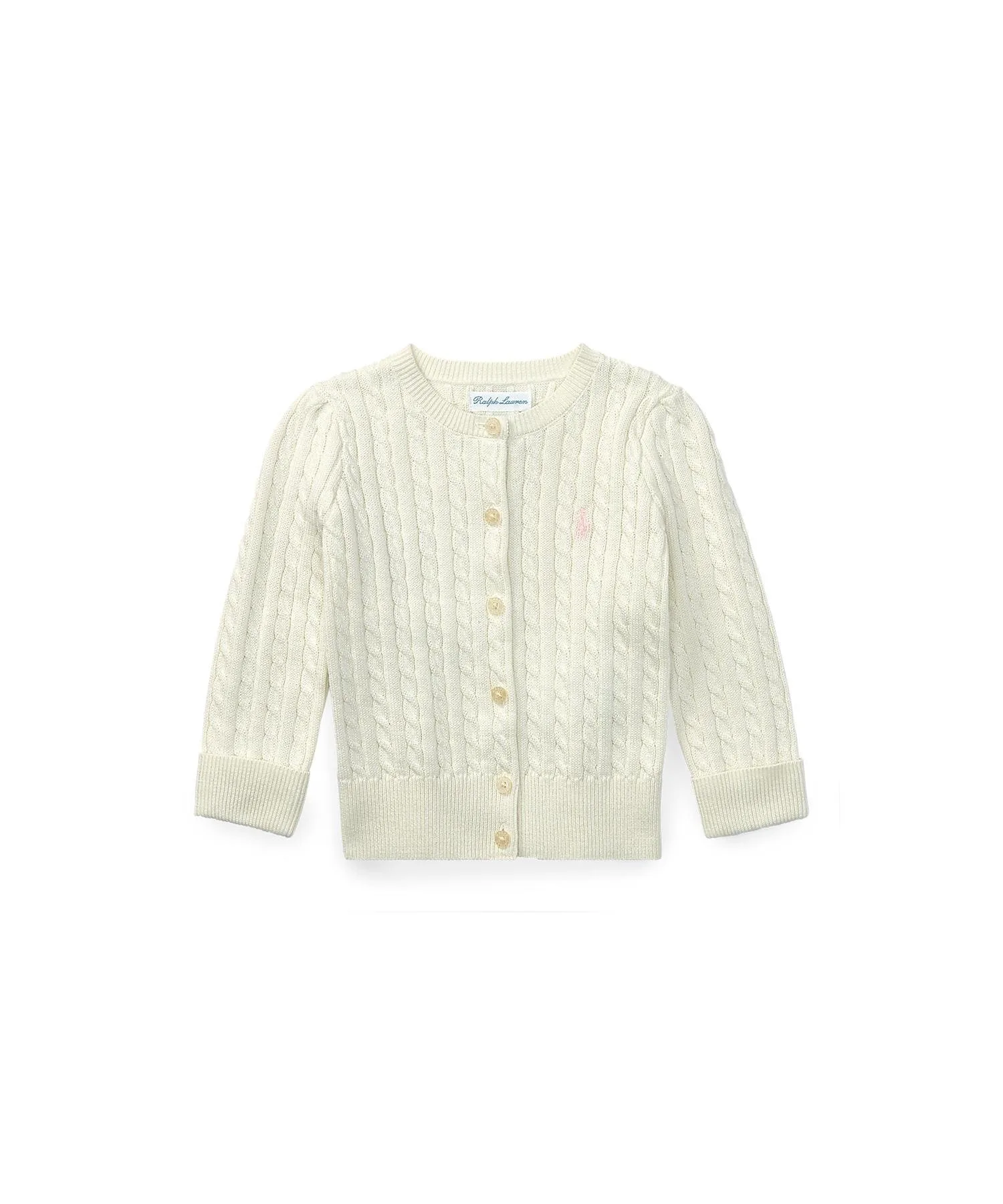 Детский хлопковый кардиган крупной вязки Polo Ralph Lauren, 101 Natural