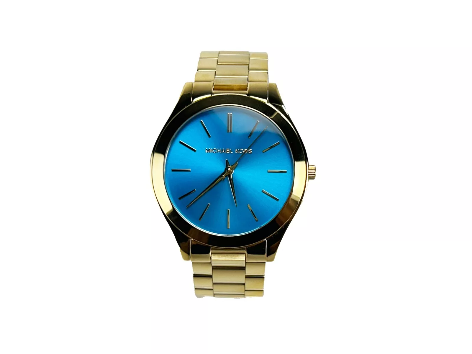 

Тонкие часы Runway из нержавеющей стали MK3265 сине-золотые Michael Kors