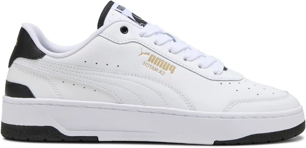 Мужские кроссовки PUMA Ca Match Premium с шнуровкой для повседневной носки - белые, белый/черный — фото 2