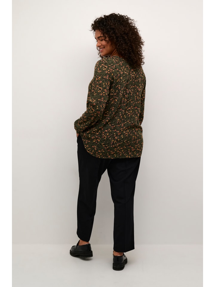 

Блузка KAFFE curve, цвет green multi col. flower print