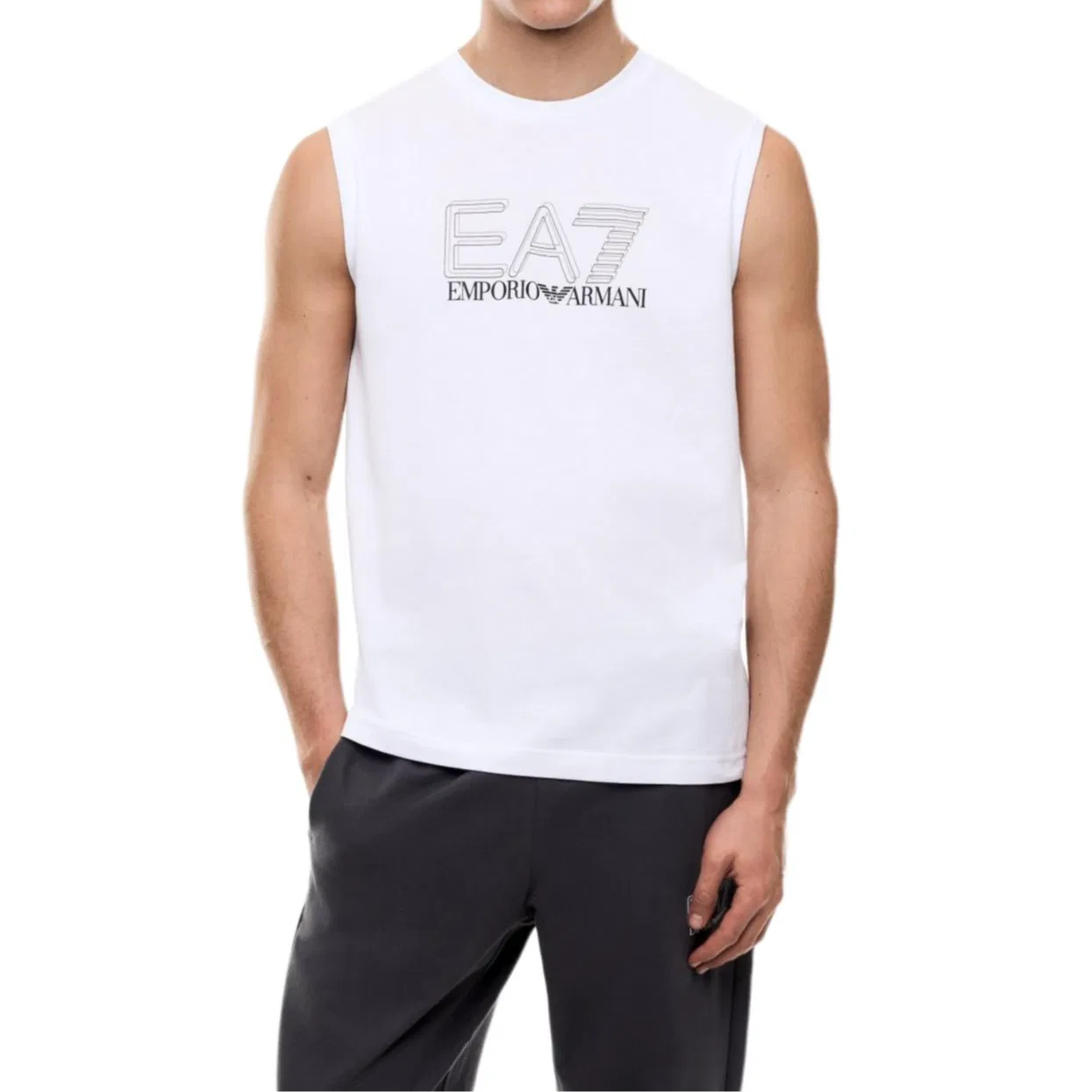 Майка EA7 для мужчин EMPORIO ARMANI, White — фото 3