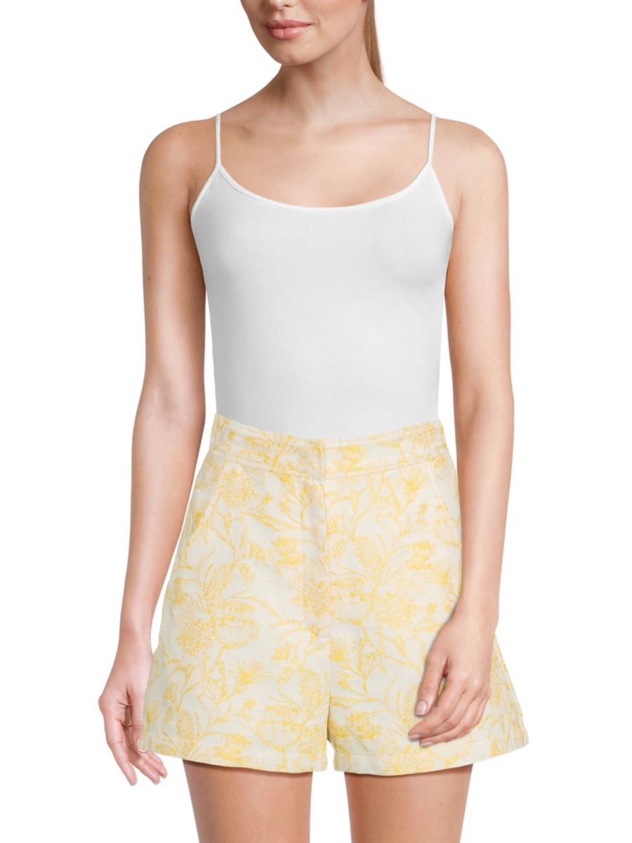 

Шорты с плоским передом и принтом Ривза Amanda Uprichard, желтый