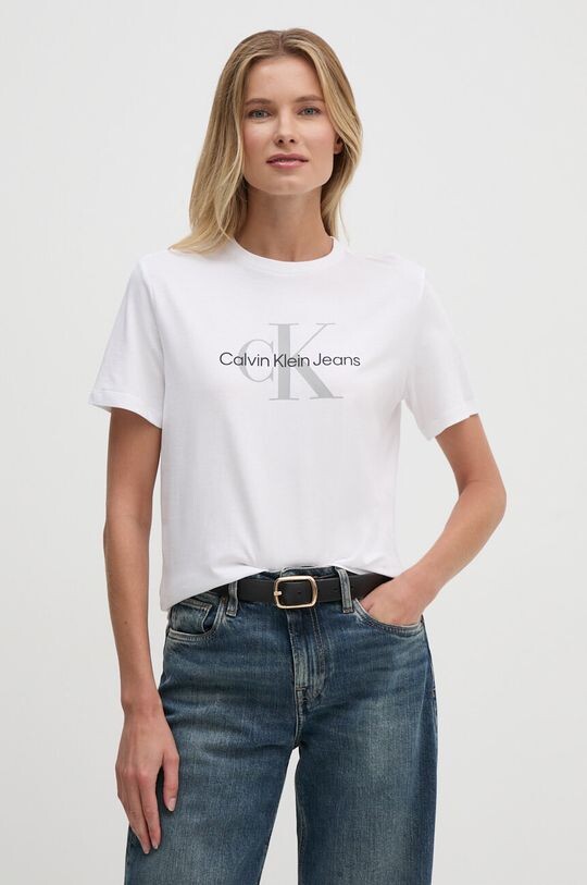 

Хлопковая футболка Calvin Klein Jeans, белый