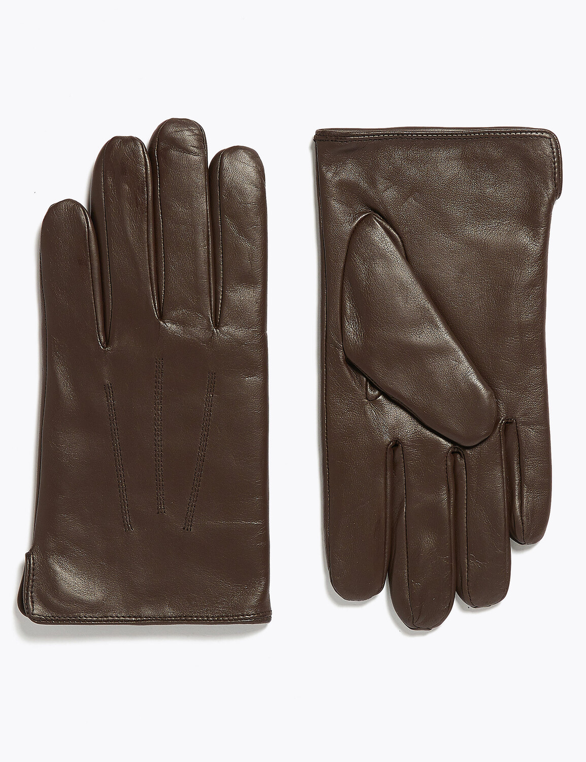 

Кожаные перчатки с Thermowarmth Marks & Spencer, коричневый