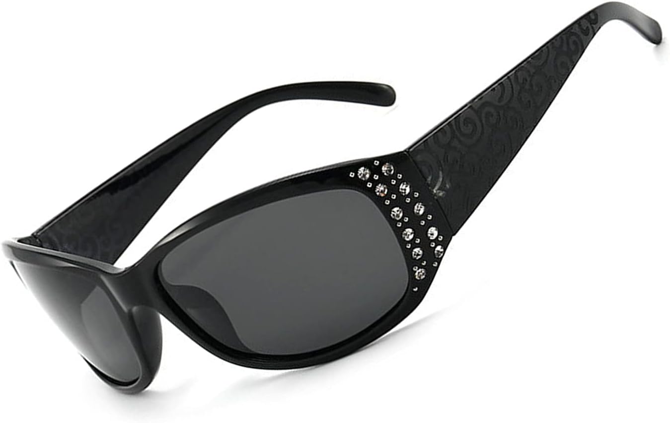 

Солнцезащитные очки для чтения с блестками, имитирующие песчаный пляж, стильные женские очки для чтения, обеспечивающие защиту от ультрафиолета при вождении (не бифокальные) willochra, Black