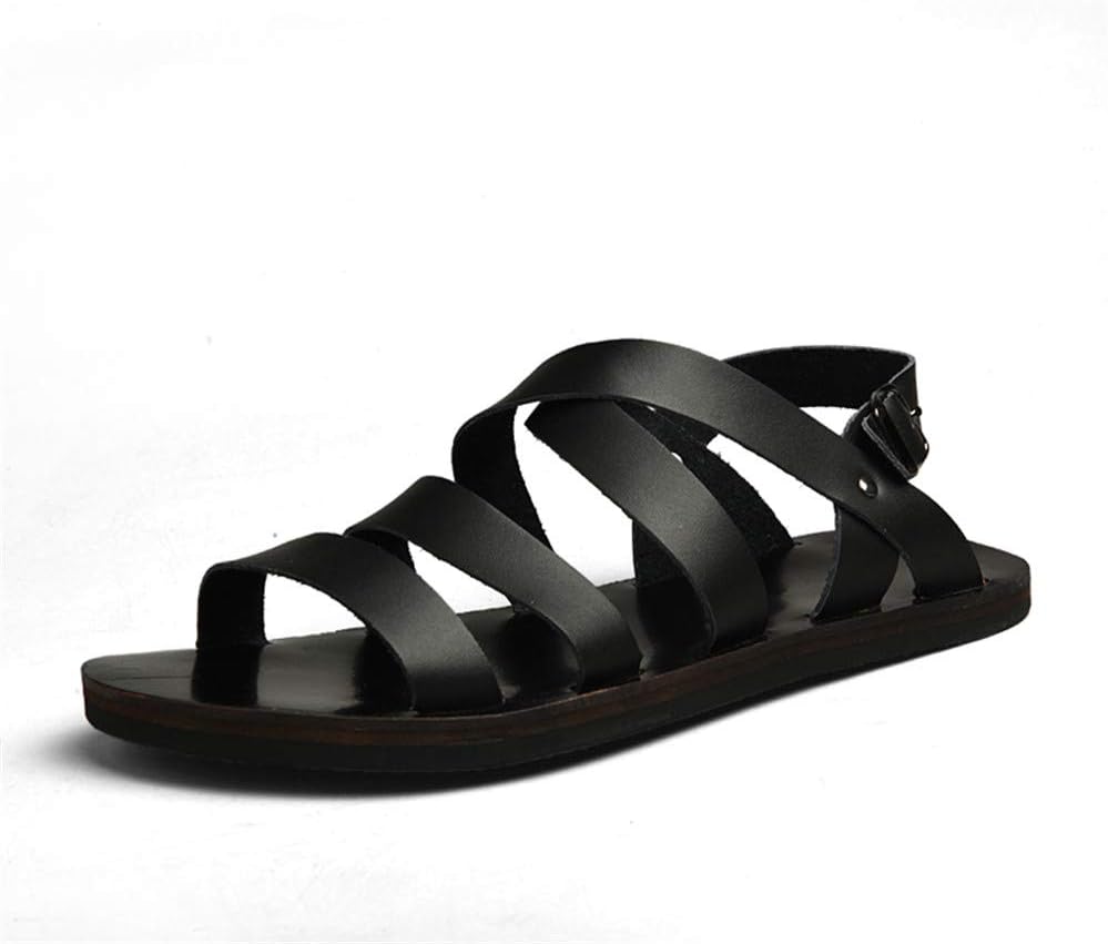 

Мужские сандалии с открытым носком, летние, повседневные, легкие, удобные, пляжные, с регулируемой пряжкой, дышащие, простые, для улицы Asifn, черный