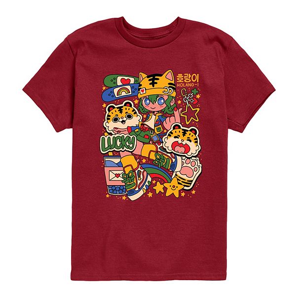 

Футболка с принтом в стиле kawaii для мальчиков 8-20 лет Licensed Character, Cardinal Red