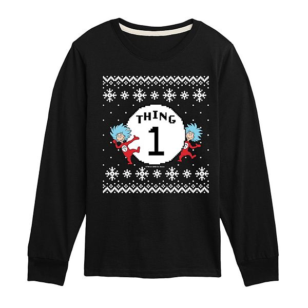 

Футболка с длинным рукавом The Cat in the Hat Thing One для мальчиков 8-20 Dr. Seuss, Black