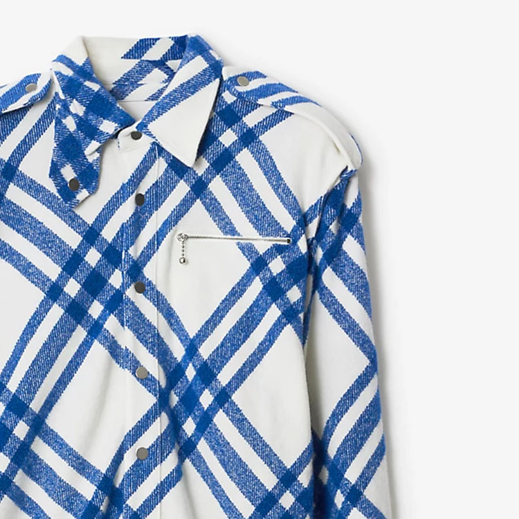 Рубашка Burberry Винтажная шерстяная клетчатая, Рыцарский синий — фото 3