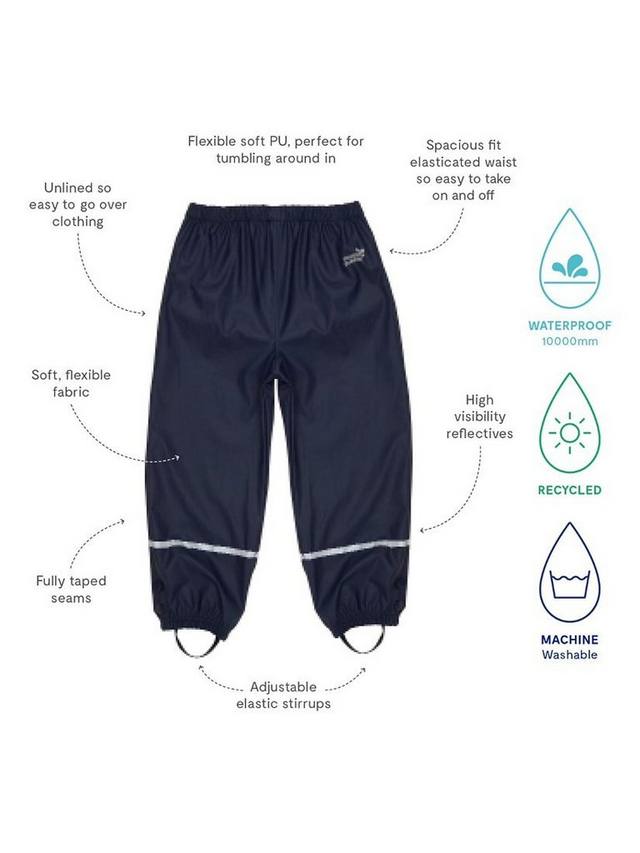 Детские непромокаемые брюки для дождливой погоды Muddy Puddles, Navy Blue — фото 3