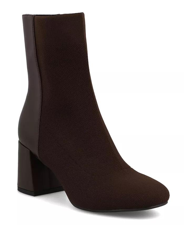 Женские ботинки-сапожки Bronwen Chic Contrast Block на каблуке Mia, коричневый