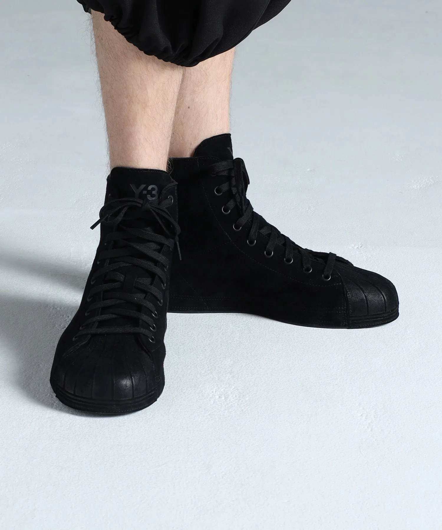 Унисекс высокие замшевые кроссовки Y-3 NIZZASTAR HI чёрные