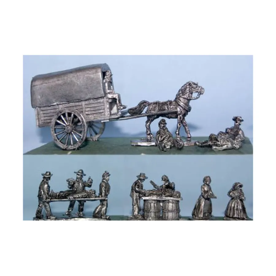 

Колесная машина скорой помощи с госпитальной бригадой, Blue and the Gray Miniatures - Confederate (15mm)
