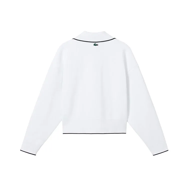 Свитшот LACOSTE Women's Polo Collar, белый — фото 3