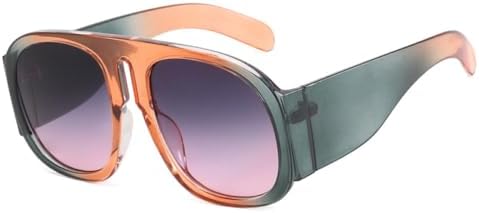 

Винтажные солнцезащитные очки большого размера 2027 года для женщин и мужчин, модные очки в крупной оправе, двухцветные, в стиле панк, женские солнцезащитные очки MTZJH, Orange Gray Pink