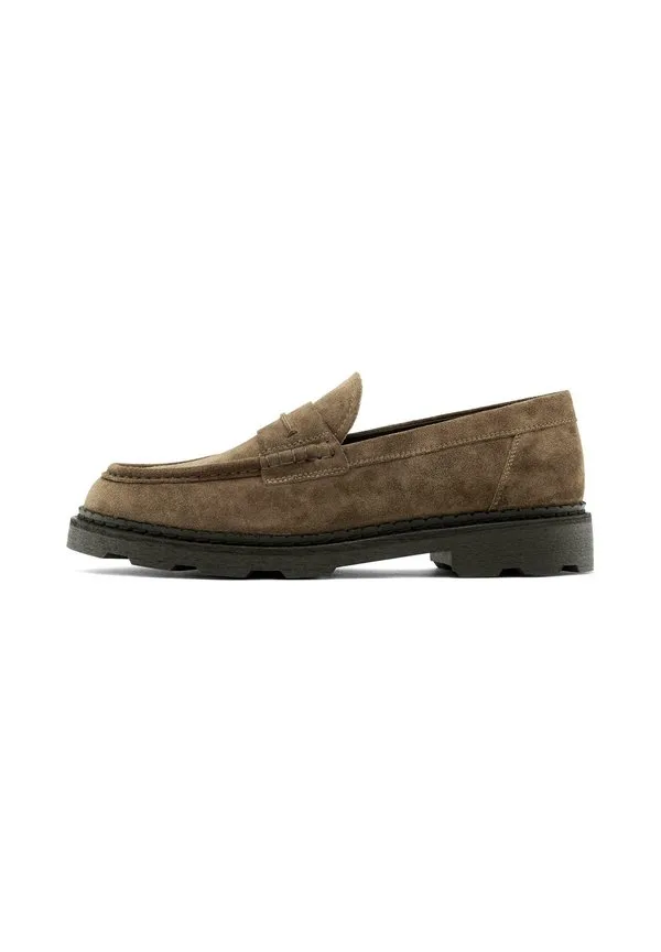 Лоферы trackole с ремешком-петлей Massimo Dutti, Brown