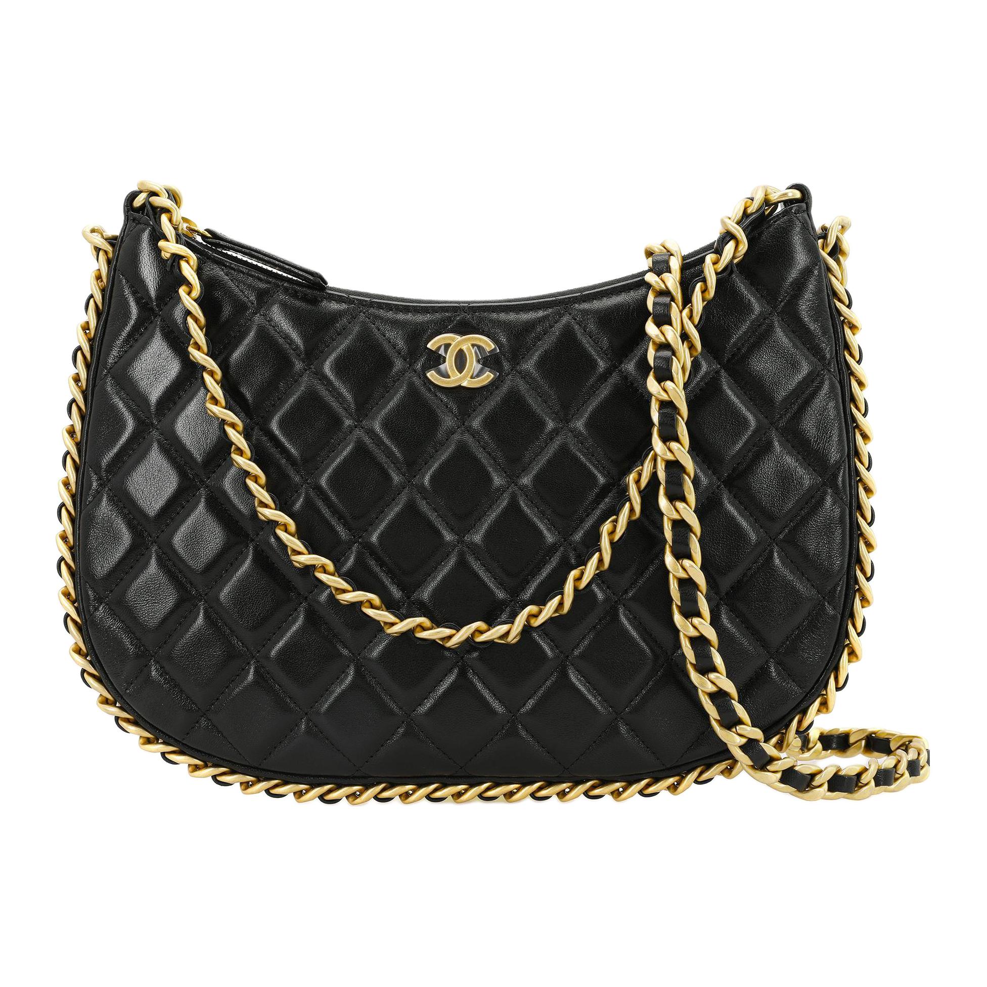 

CHANEL Барашковая сумка хобо Переносная сумка через плечо Женская черная сумка на плечо