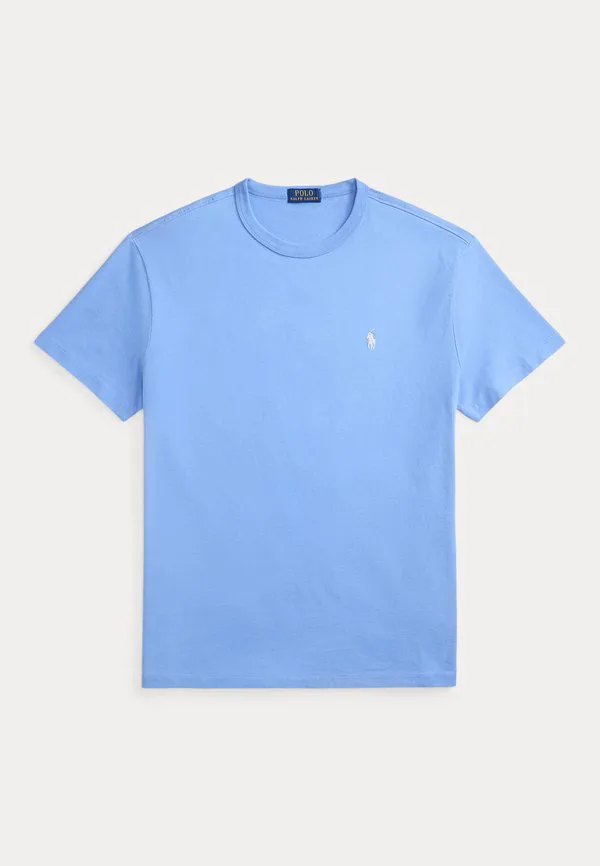 Классическая трикотажная футболка с круглым вырезом, базовая футболка Polo Ralph Lauren, Bristol Blue — фото 4