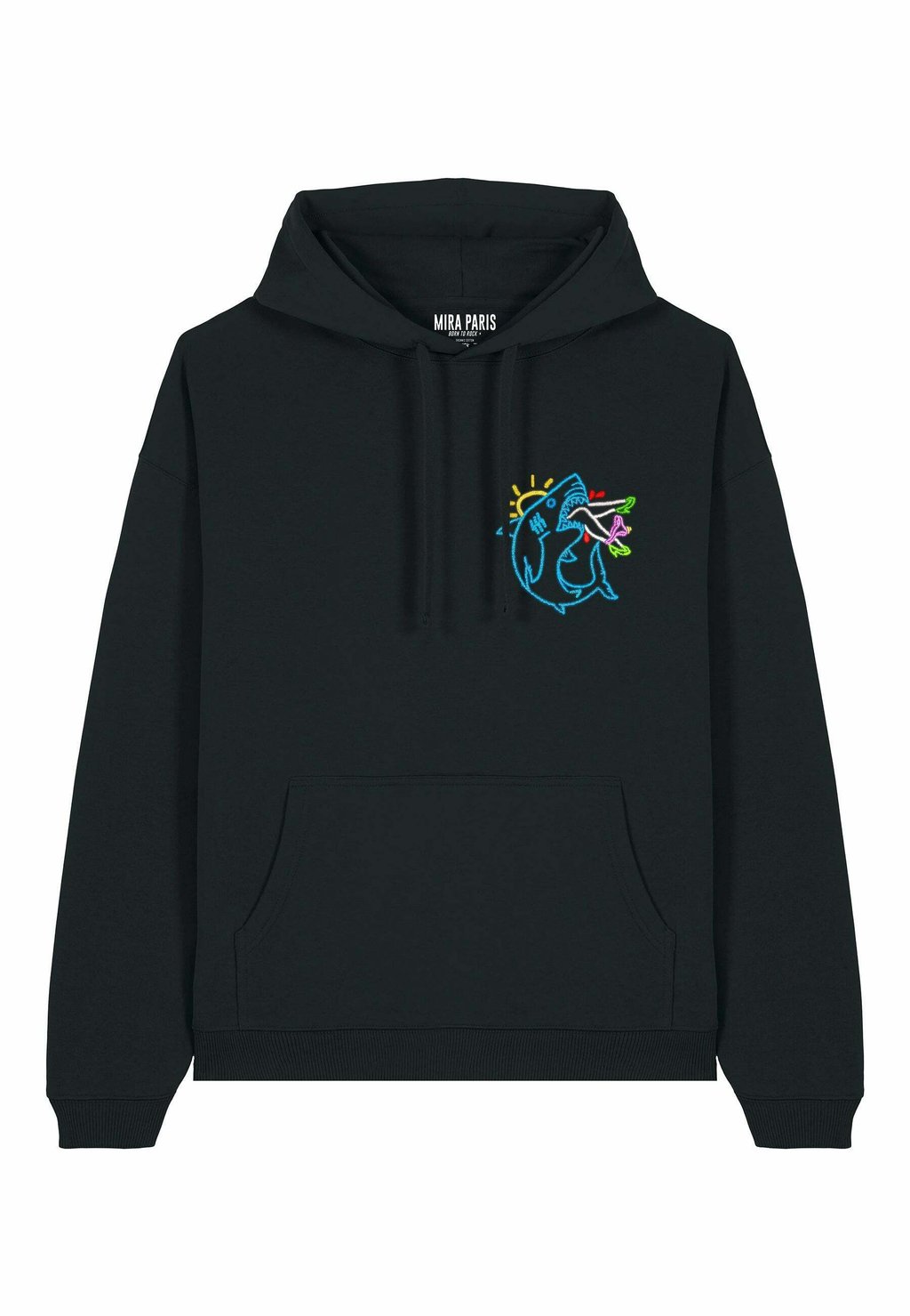 

Толстовка SHARK EMBROIDERY UNISEX OVERSIZE - Hoodie Mira Paris, черный