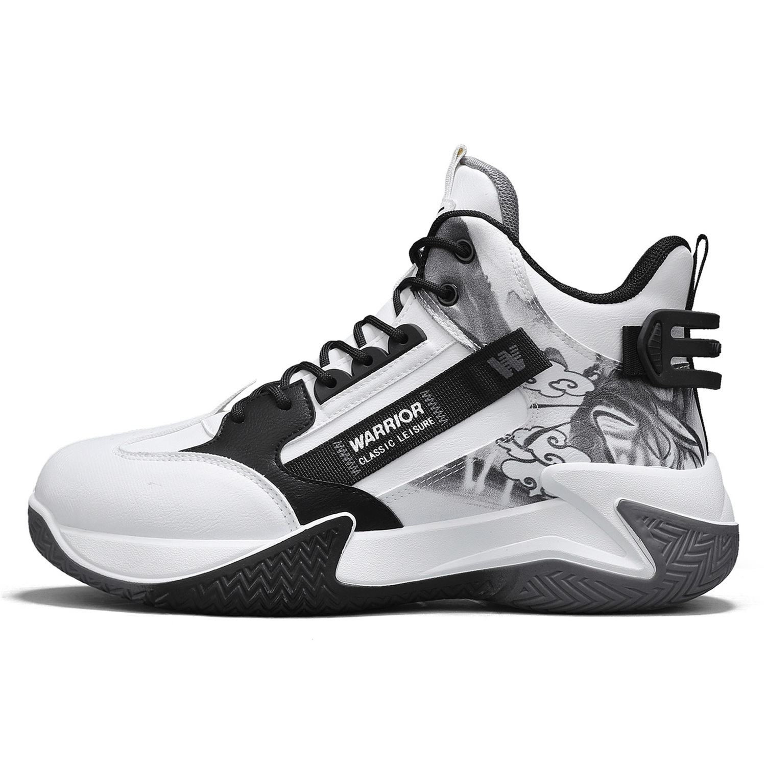 

Кроссовки баскетбольные мужские Mid top из искусственной кожи WARRIOR, белый/черный