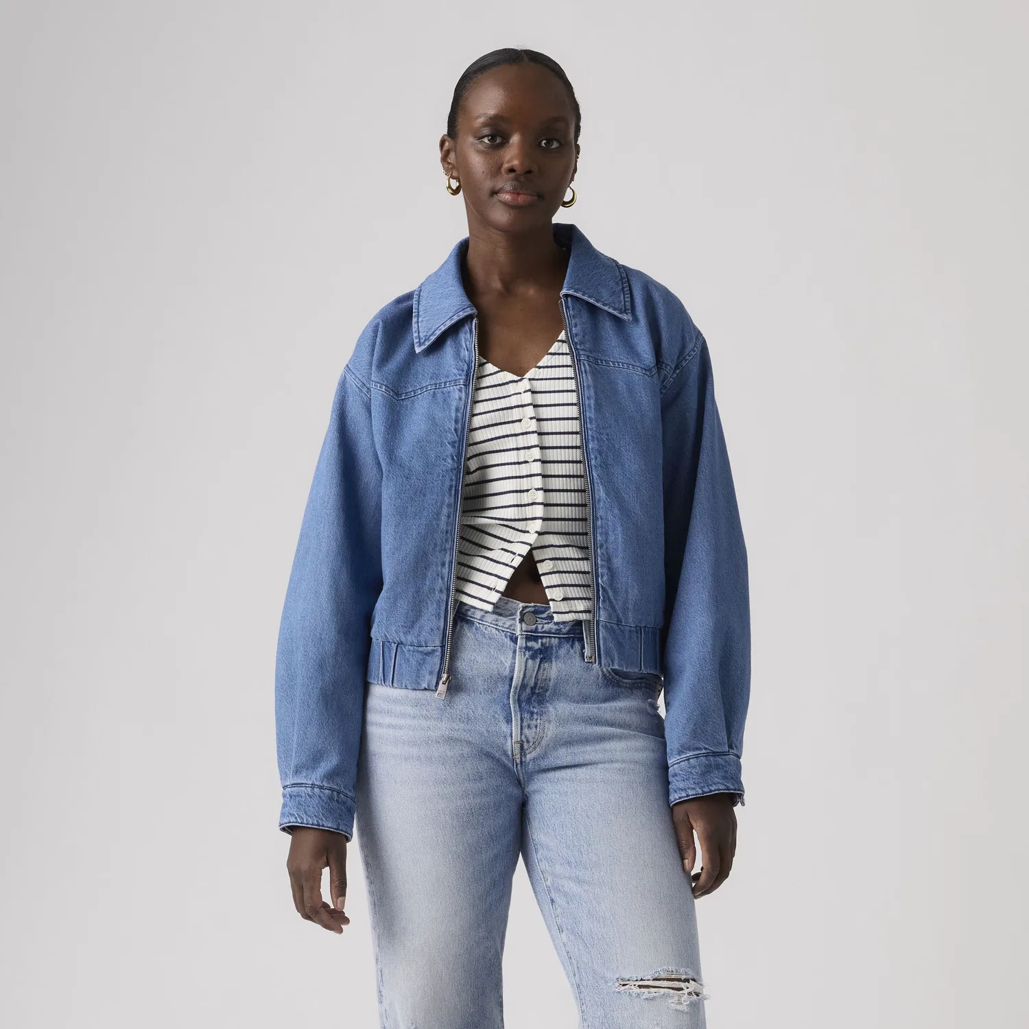 Куртка-бомбер в западном стиле Levi's, Medium Wash — фото 3