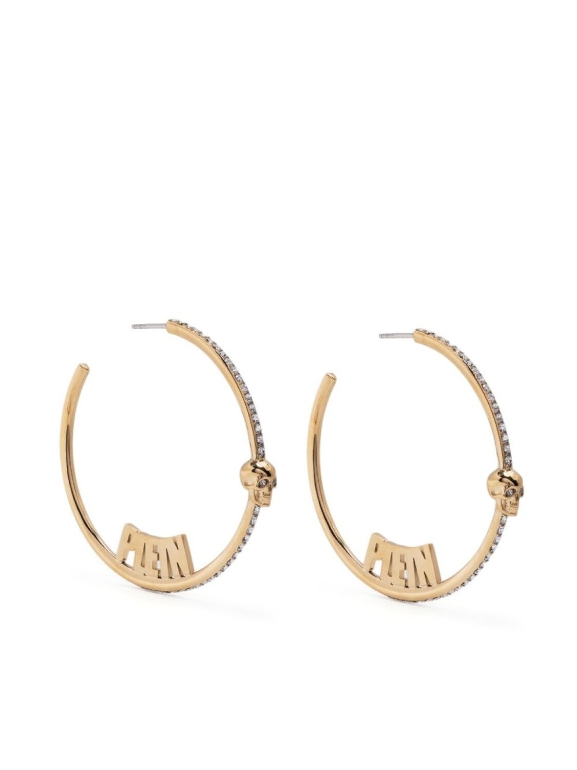 

Серьги-кольца с логотипом Philipp Plein, золотой