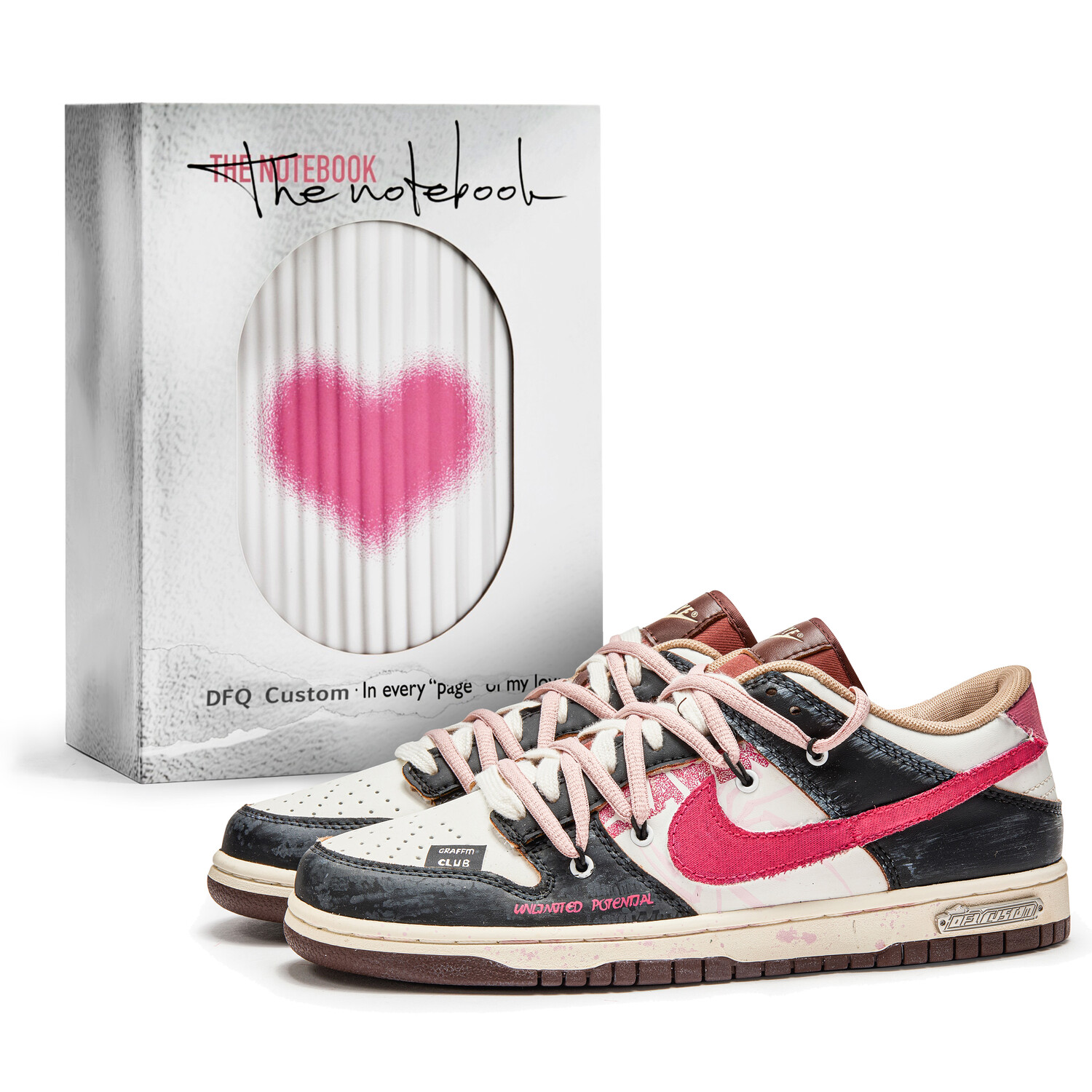 

Кроссовки Nike Dunk Skateboard Shoes Women's Low-Top Black Pink, Черный, Кроссовки Nike Dunk Skateboard Shoes Women's Low-Top Black Pink