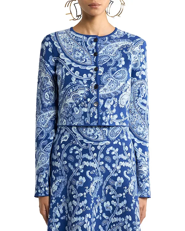 Укороченный кардиган Etro, Multi/Blue