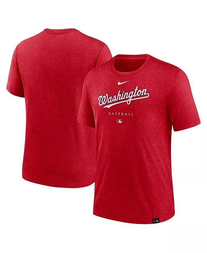 

Футболка мужская Heather Red Washington Nationals Authentic Collection Early Work Tri-Blend Performance Nike