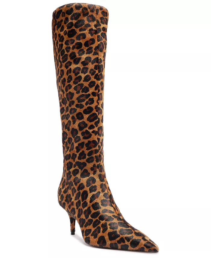 Женские сапоги Sasha Low Stiletto до колена Arezzo, коричневый