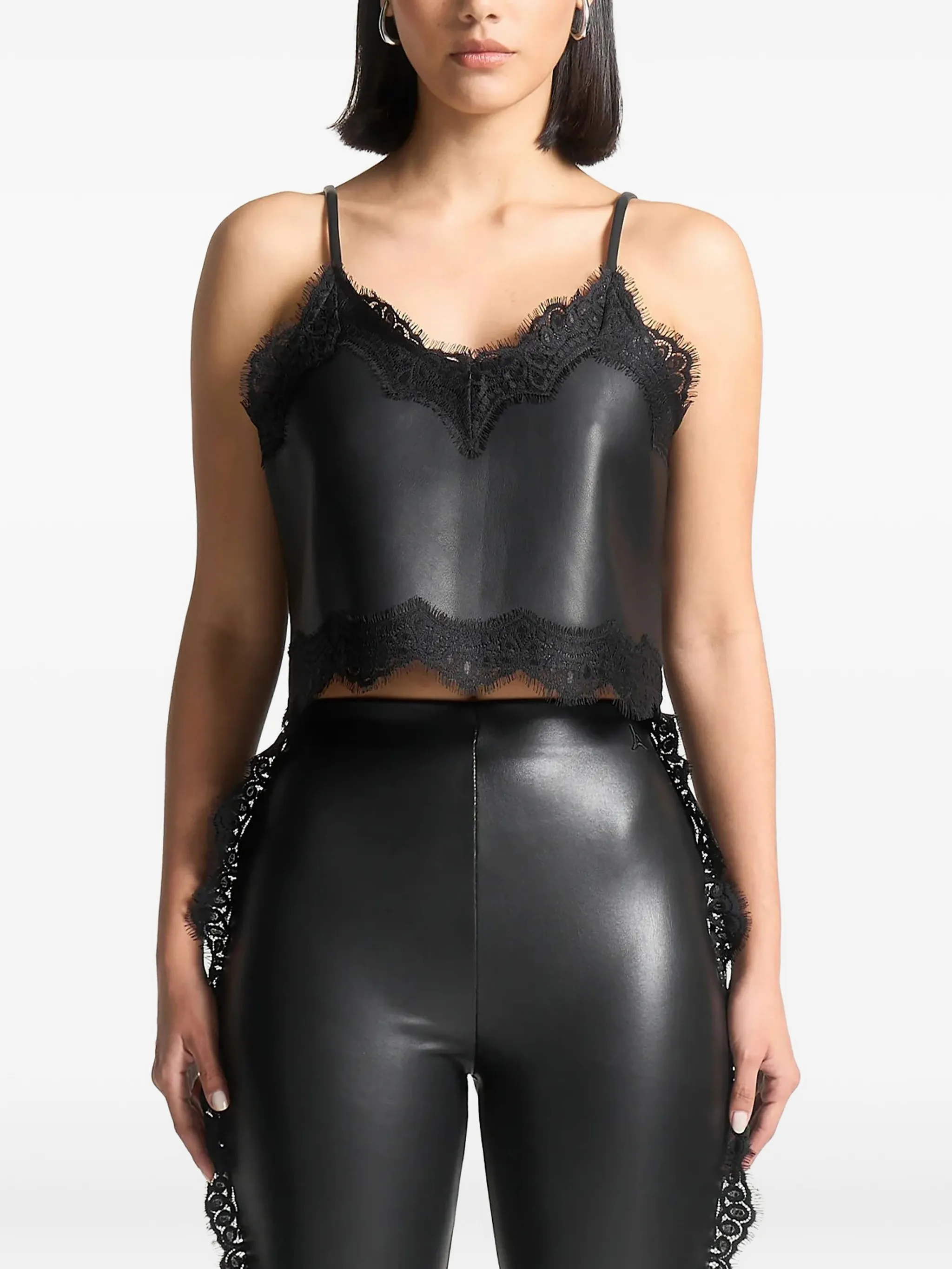 

Топ на бретелях с кружевом Manière De Voir, черный