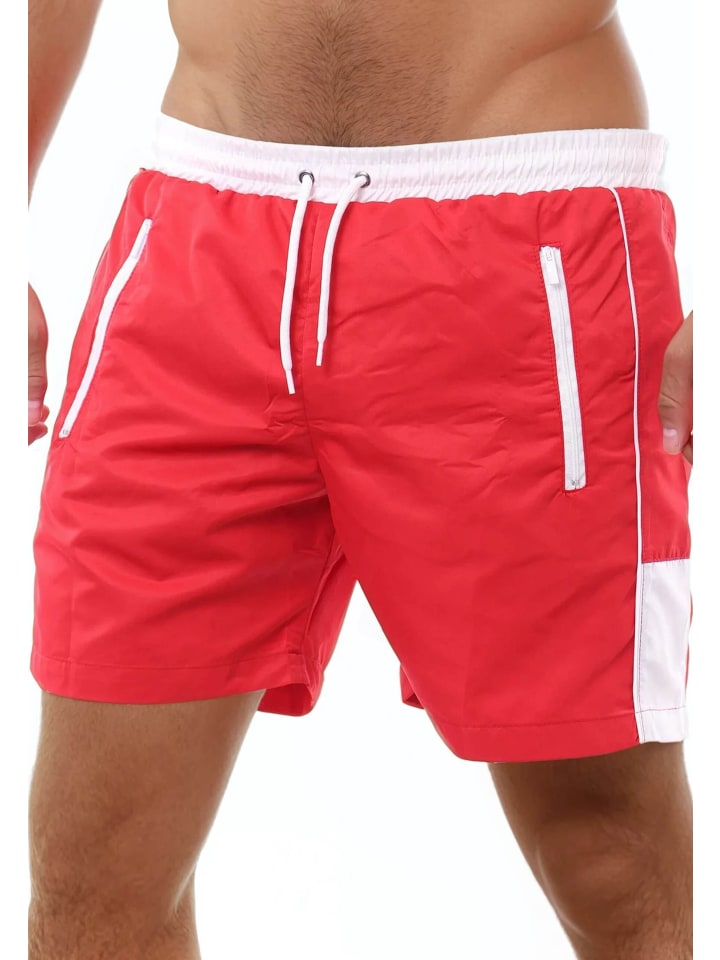 

Плавки/шорты для плавания на молнии красного и белого цвета RESLAD