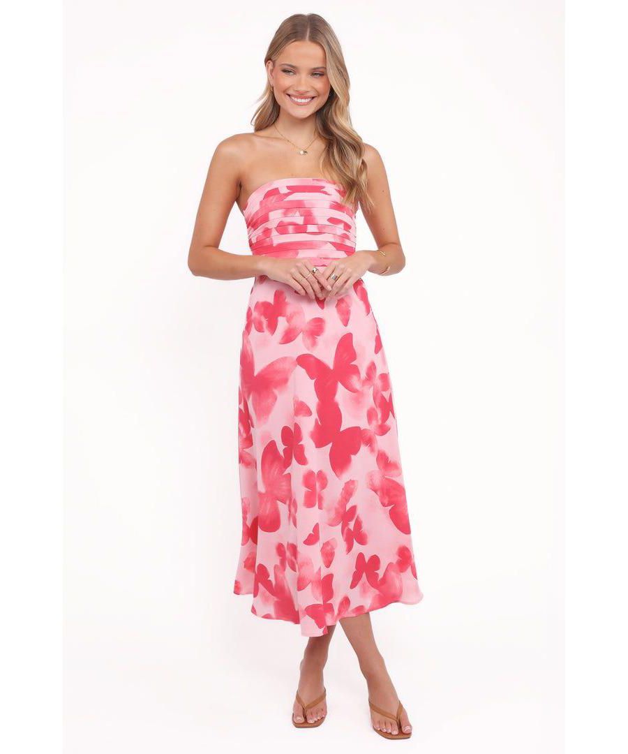 

Женское миди-платье без бретелей Kenna с принтом в виде бабочек Petal and Pup, Butterfly print