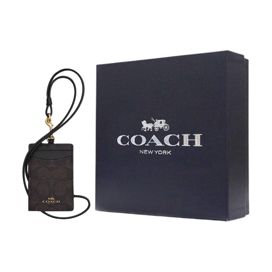 

COACH Мини картхолдер из лакированного полотна, Gift Box Set (Basic Set+Black Box)