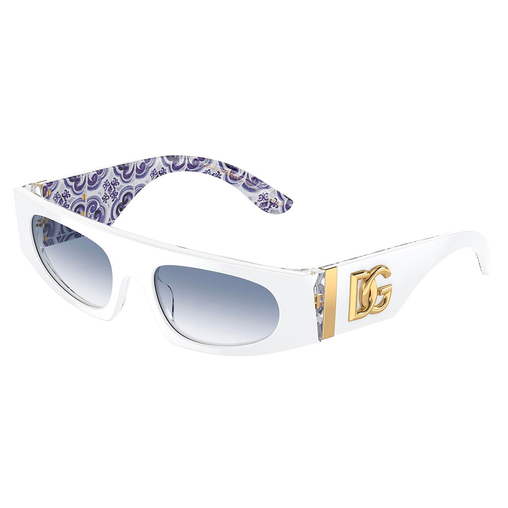 

Солнцезащитные очки женские прямоугольные Dolce & Gabbana DG 4411 337119 54 мм, цвет white on blue maiolica