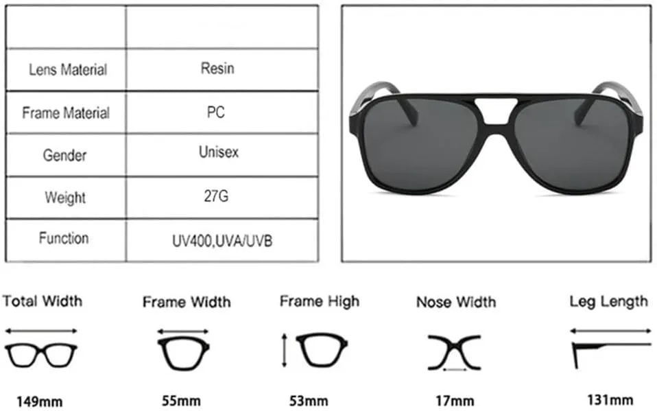 

Мужские солнцезащитные очки в стиле ретро, ​​большие поляризованные, с защитой от УФ-излучения UV400, женские очки в прозрачной оправе LXLHWN, Black Orange