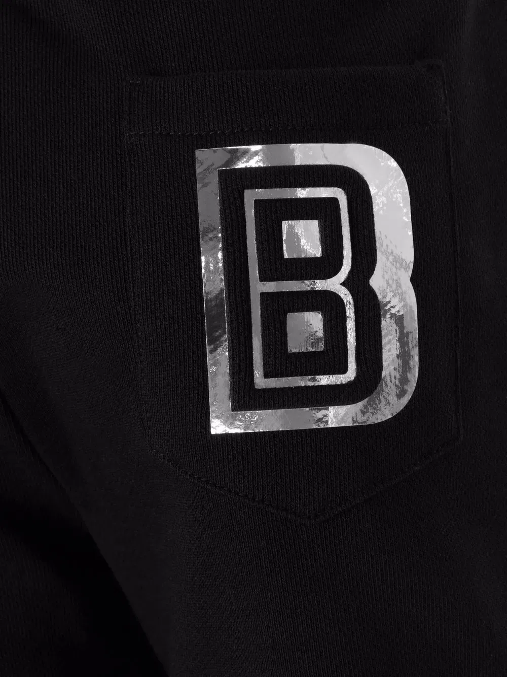 Подростковые спортивные брюки зауженного кроя с логотипом бренда Balmain Kids, черный — фото 4