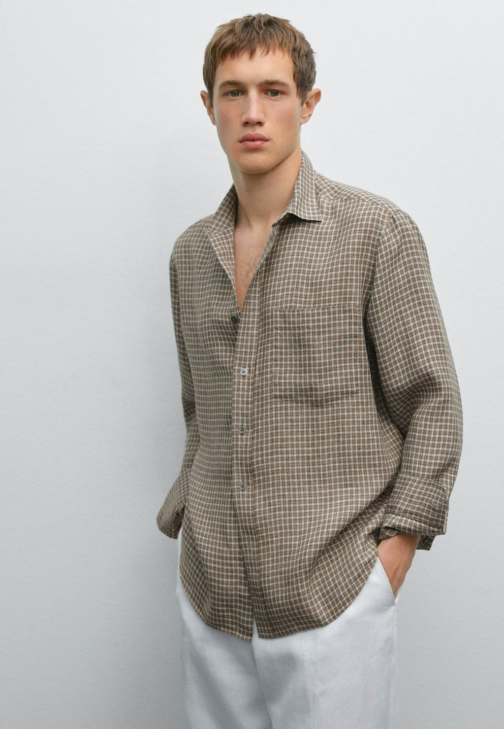 

Рубашка CHECK Massimo Dutti, коричневый