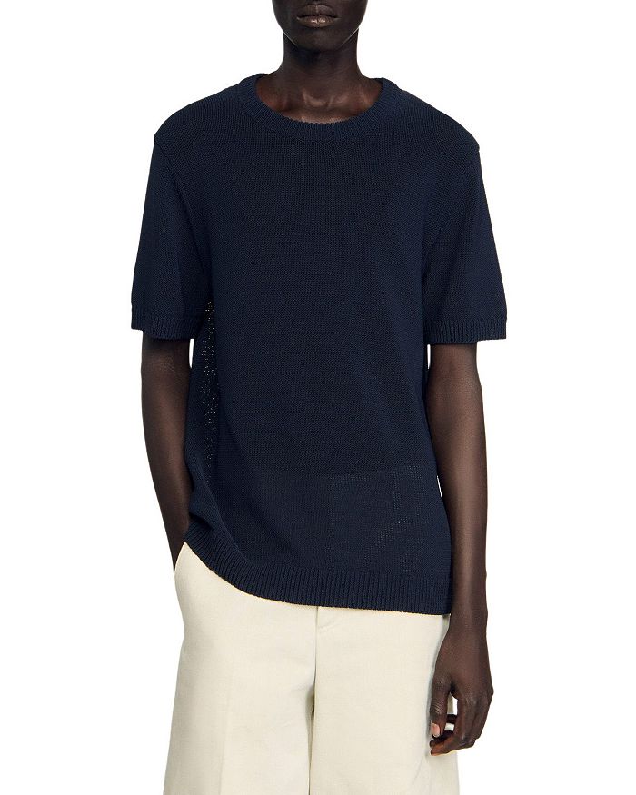 

Футболка Regular Fit из тонкого трикотажа Sandro, синий