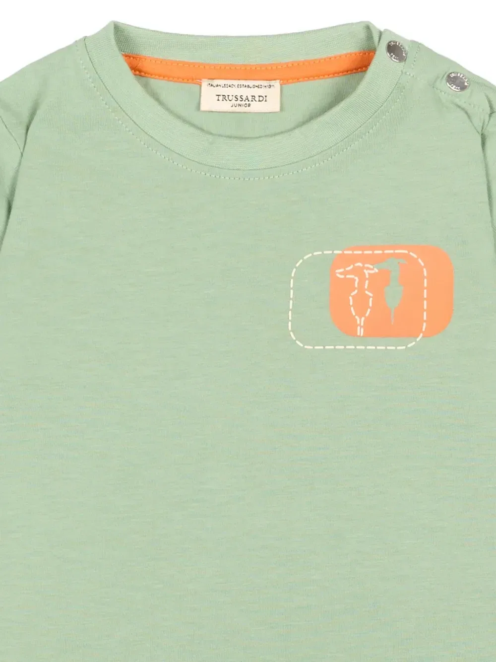 Футболка с короткими рукавами и принтом Trussardi Junior, зеленый — фото 3