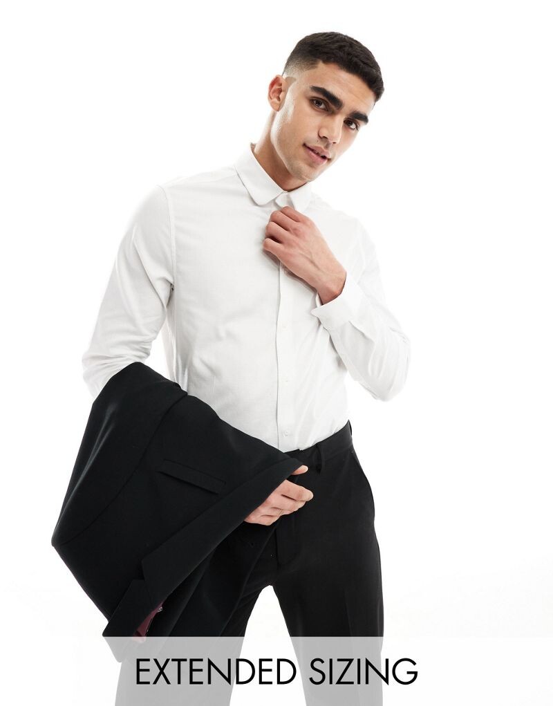 

Белая фактурная рубашка классического кроя ASOS DESIGN Premium