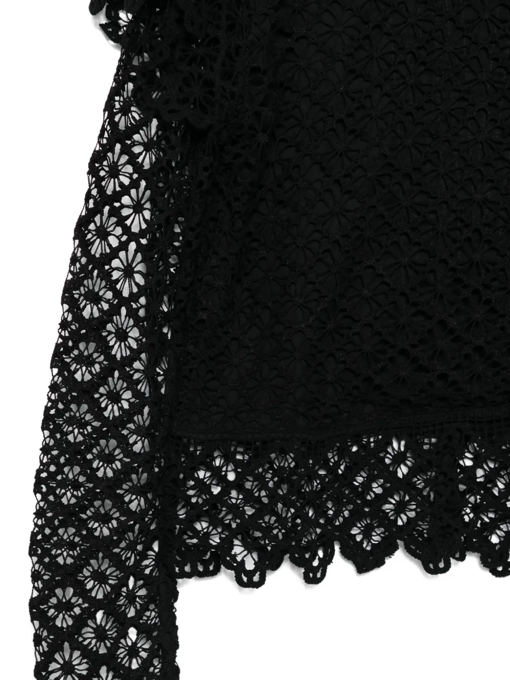Топ Ludivine с оборками и кружевом ISABEL MARANT, черный — фото 3