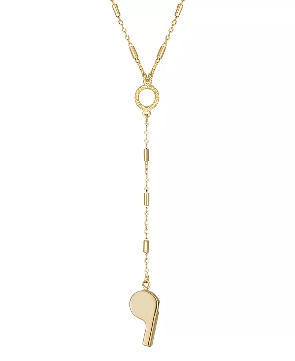 

18-Дюймовое Y-образное ожерелье со свистком из 14-каратного золота 2028, yellow