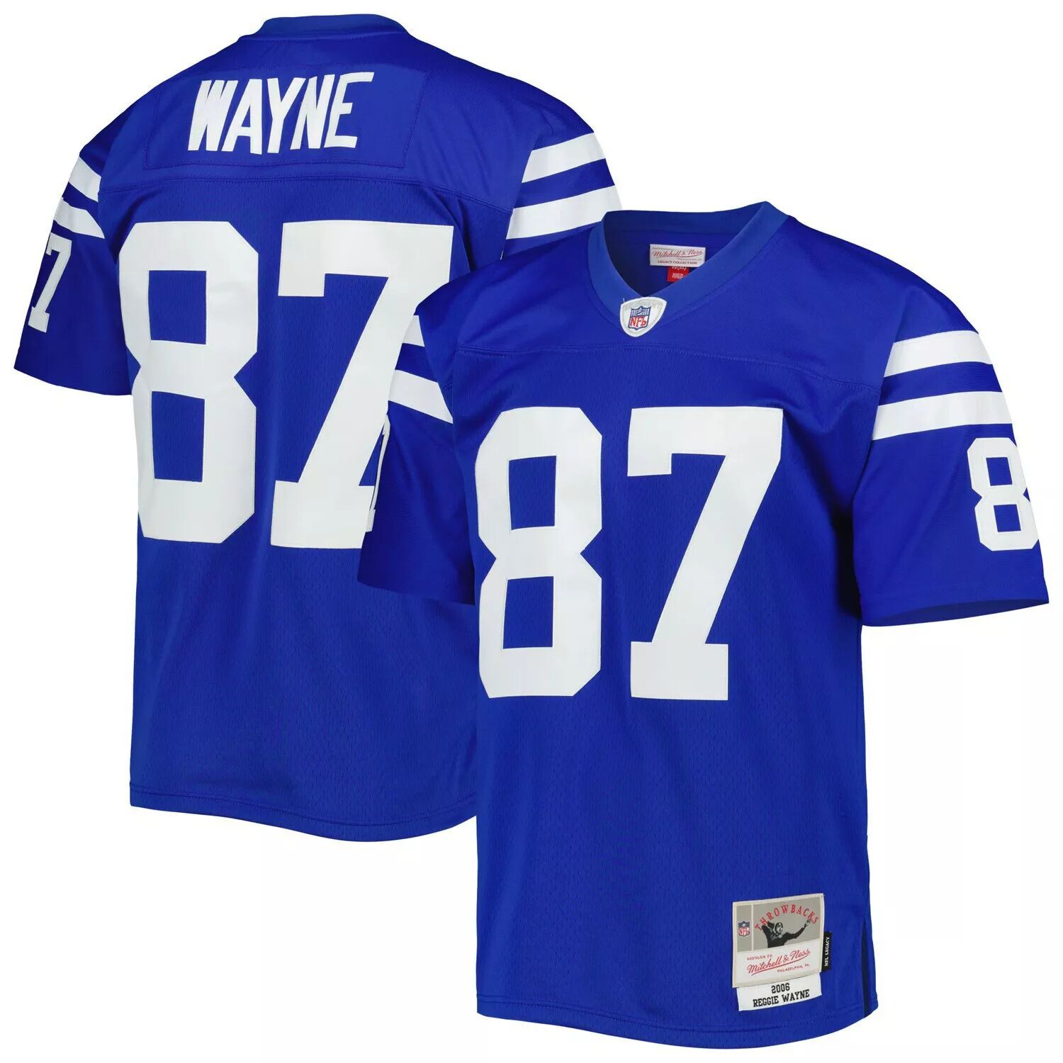 

Мужская футболка Mitchell & Ness Reggie Wayne Royal Indianapolis Colts 2006 Legacy Replica Джерси